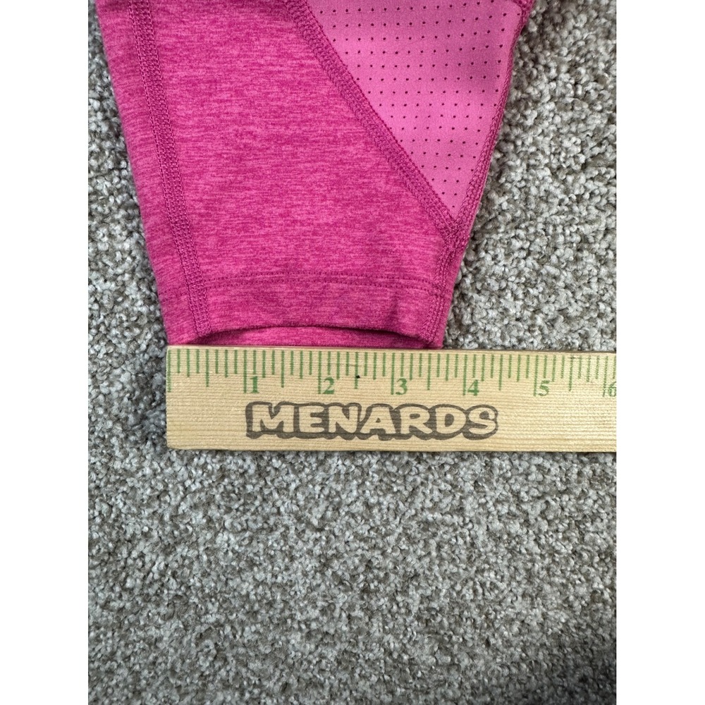 Peloton Womens Pink Heathered High Rise Mesh Crop Leggings Size M Heart Logo - Picture 5 of 10